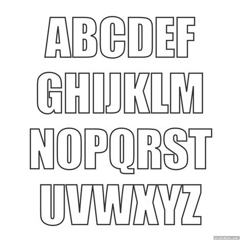 block letter font alphabet template for use - printabler.com | Block letter fonts, Fonts ...