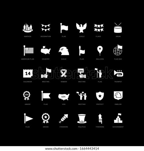 Collection Vector Black White Icons Flag Stock Vector (Royalty Free ...