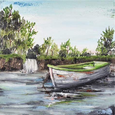 Small boat painting available on my Etsy Shop | Boat painting, Fine art ...