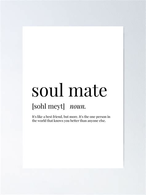 "Soul Mate Definition" Poster by definingprints | Redbubble