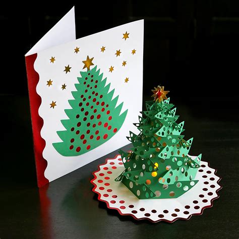 DIY Pop-up Christmas Tree Card Template SVG And PDF Files For ...