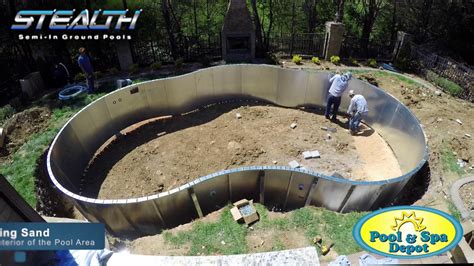 Stealth Semi-In Ground Pool Installation - YouTube