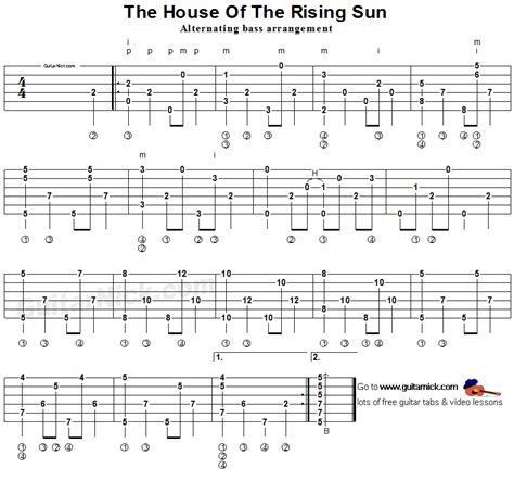 house of the rising sun tab pdf - point of life