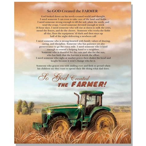 64245-CG - "God Created the Farmer" - Green Tractor - Trendy Decor 4 U ...