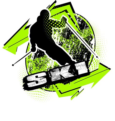 SKI T-shirt vector logo design for print