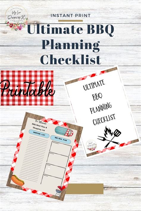 Ultimate BBQ Printable Party Checklist I Planner I Party Organizer I BBQ Planner I Menu Planner ...