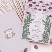 Vintage Art Nouveau Floral Wedding Lavender Invitation | Zazzle