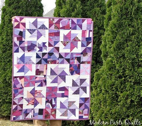 Modern Parti Quilts: Purple Pinwheel Quilt