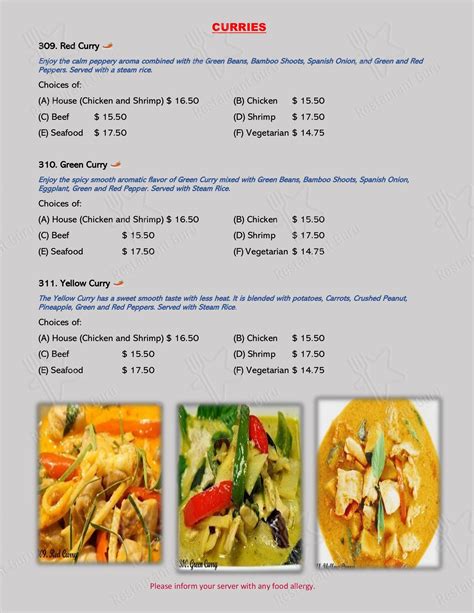 Menu at Golden Coconut Thai and Vietnamese restaurant, Fergus