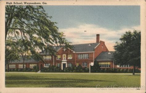 High School Waynesboro, GA Postcard