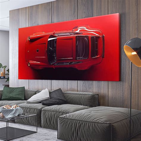 Porsche 911 (964) Red Canvas Wall Art