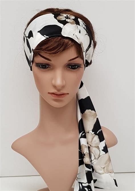 Summer head scarf, satin headband, long hair tie for women, silky hair bandanna, lightweight ...