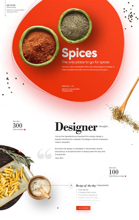 Spices & Recipes Website and Branding. | Behance