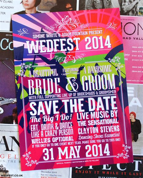 Festival Flyer / Poster Wedding Save the Date Cards | WEDFEST