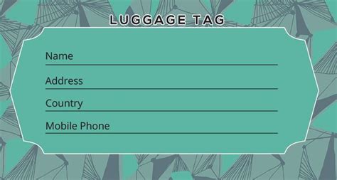 10+ Luggage Tag PSD Template Free | Luggage tag template, Luggage tags printable, Luggage tags