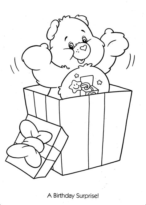 Care Bears birthday surprise coloring page