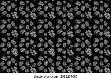 Seamless Gray Leaf Pattern Wallpaper Seamless Stock Illustration ...