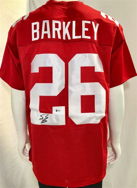 Lot Detail - Saquon Barkley Signed New York Giants Style Red Alternate ...