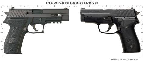 Sig Sauer P226 Full Size vs Sig Sauer P228 size comparison | Handgun Hero