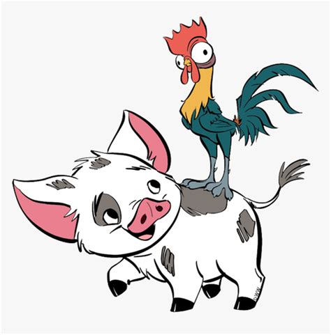 Disney Moana Pua Png Cartoon - Moana Pua And Heihei, Transparent Png - kindpng