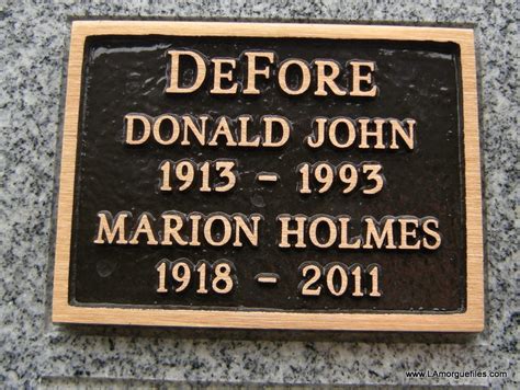 Los Angeles Morgue Files: "Hazel" Actor Don DeFore 1993 Westwood Village Cemetery