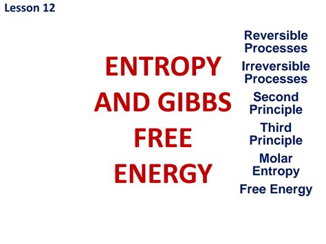 SOLUTION: Lecture 12: entropy and gibbs free energy 2023 35slides 3h ...