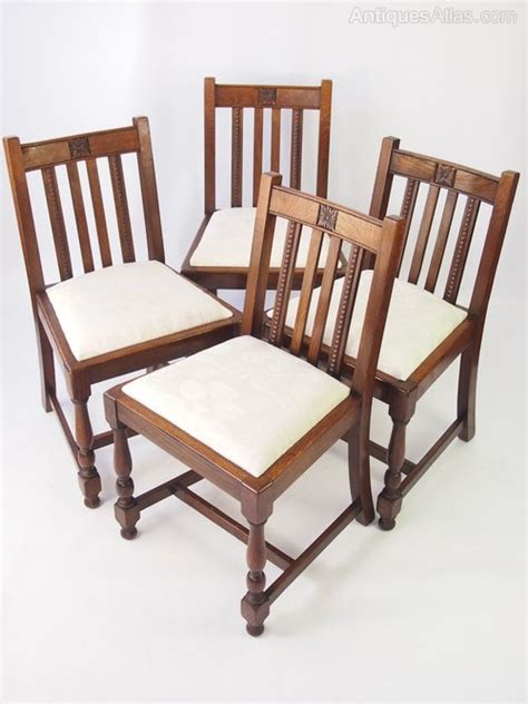 Set Of 4 Vintage Oak Dining Chairs - Antiques Atlas