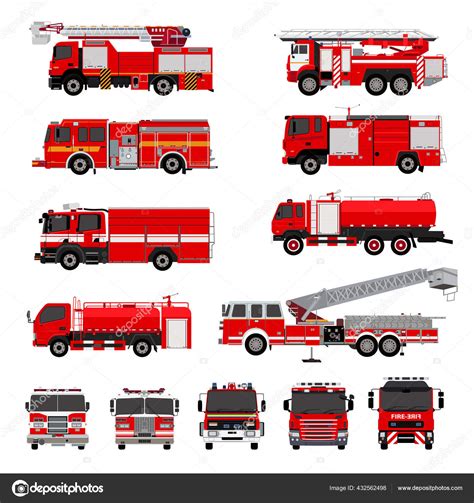 Fire Engines Fire Trucks Collection Stock Vector by ©Smirno 432562498