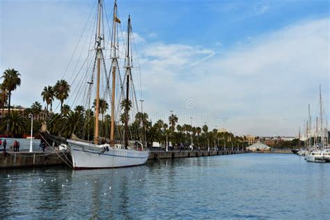 Old Port of Barcelona. Beautifull Boat. Editorial Image - Image of ...