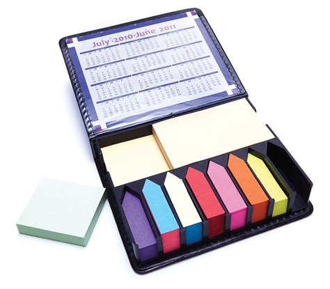 Post-It-Notes Holder With Case, Calendar And Assorted Notes.