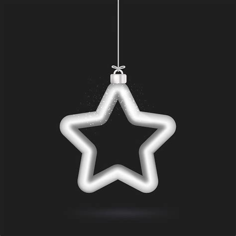 Premium Vector | Silver Christmas decoration elements star isolated on ...