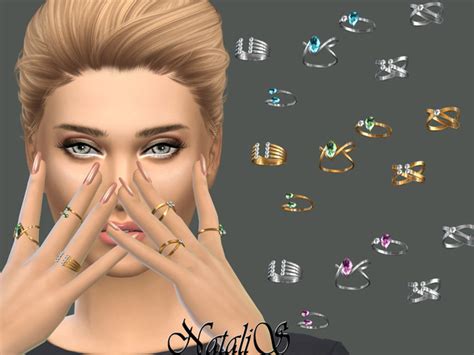 Multi stone rings by NataliS at TSR » Sims 4 Updates