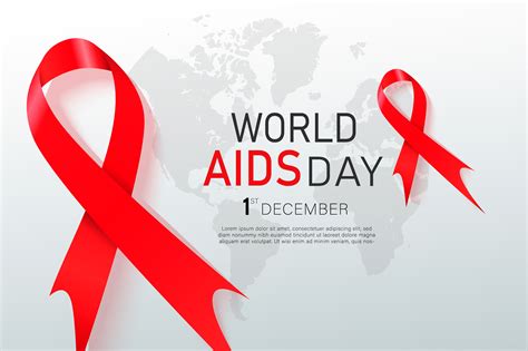 Hiv Awareness Red Ribbon. World Aids Day concept. Modern vector ...