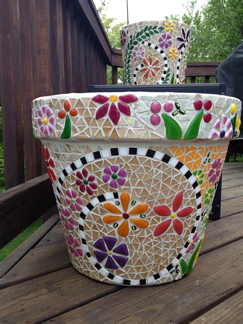 Bonnie Granek - Columbia Art Glass Mosaic Planters, Mosaic Vase, Mosaic Garden Art, Mosaic ...