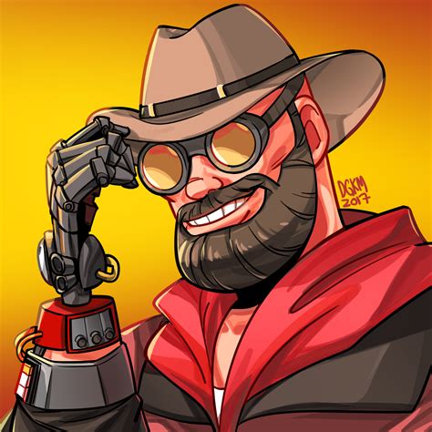 So I commissioned some artwork of my Engineer | Art by Digitkame : r/tf2