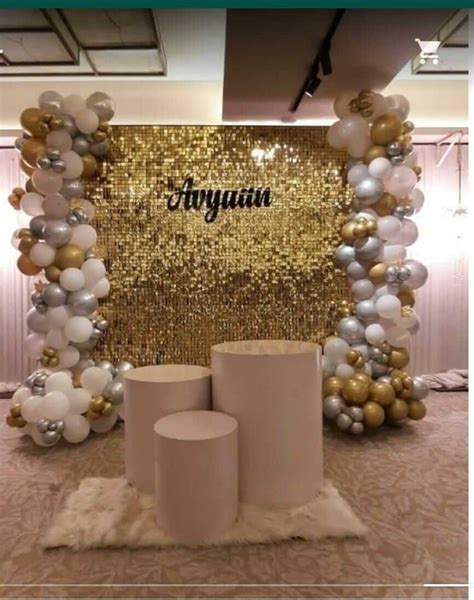 Buy Sequin Panel Backdrop Golden with Balloons Online