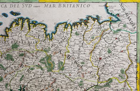 Proantic: Old Geographic Map Of The Government Of Brittany