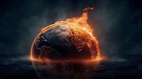 Premium Photo | Illustration of the earth world globe on fire or ...