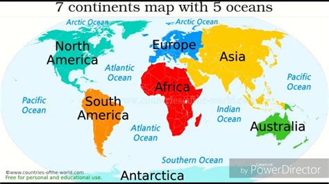 Printable World Map With Continents And Oceans Labeled - Printable Maps