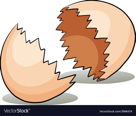 A crack eggshell Royalty Free Vector Image - VectorStock