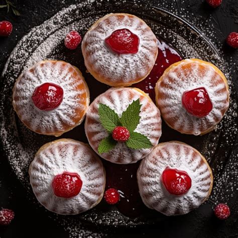 Premium AI Image | illustration of traditional hanukkah sufganiyot with ...