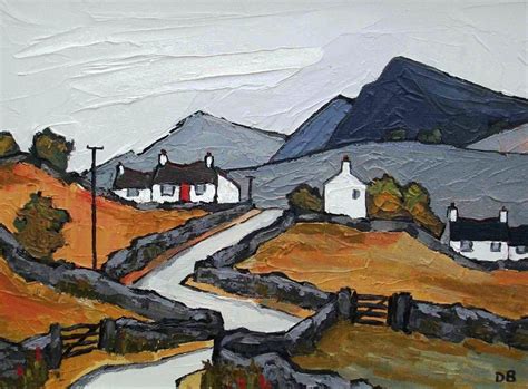 ~ Welsh Cottages in Autumn ~ David Barnes ~ | British art, Landscape paintings, Landscape art