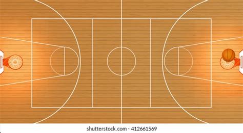 Monochrome Basketball Court Top View Scheme Stock Vector (Royalty Free) 465749816 | Shutterstock