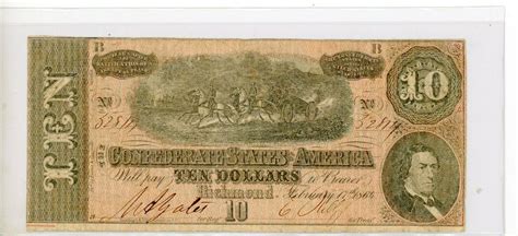 T-68 $10. 1864 CONFEDERATE STATES OF AMERICA, CR 549A # 52814 | #2098508812