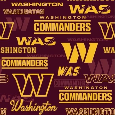 Cotton Fabric - Sports Fabric - NFL Football Washington Commanders Logo ...