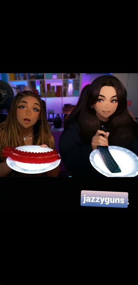 Jazzyguns And Tasha Doing The Giant Gummy Worm Challenge : r/JazzyGunsArt2