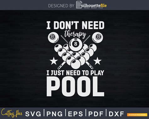 8 Ball Pool Player Billiards Svg Png Cricut File | Pool balls ...