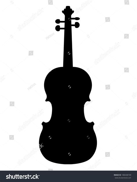 Vector Silhouette Violin Stock Vector (Royalty Free) 188448749 ...