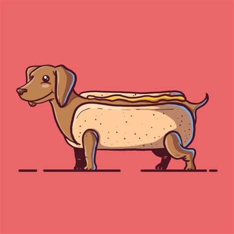 Wiener Dog In Bun Illustrations, Royalty-Free Vector Graphics & Clip Art - iStock