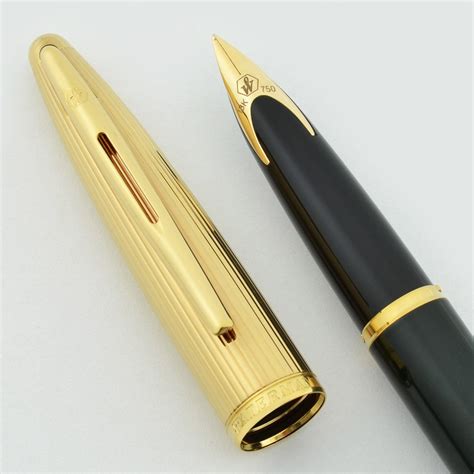 Waterman Carene Deluxe Fountain Pen & Pencil Set - Green Lacquer/Gold, Medium 18k Nib (New Old ...